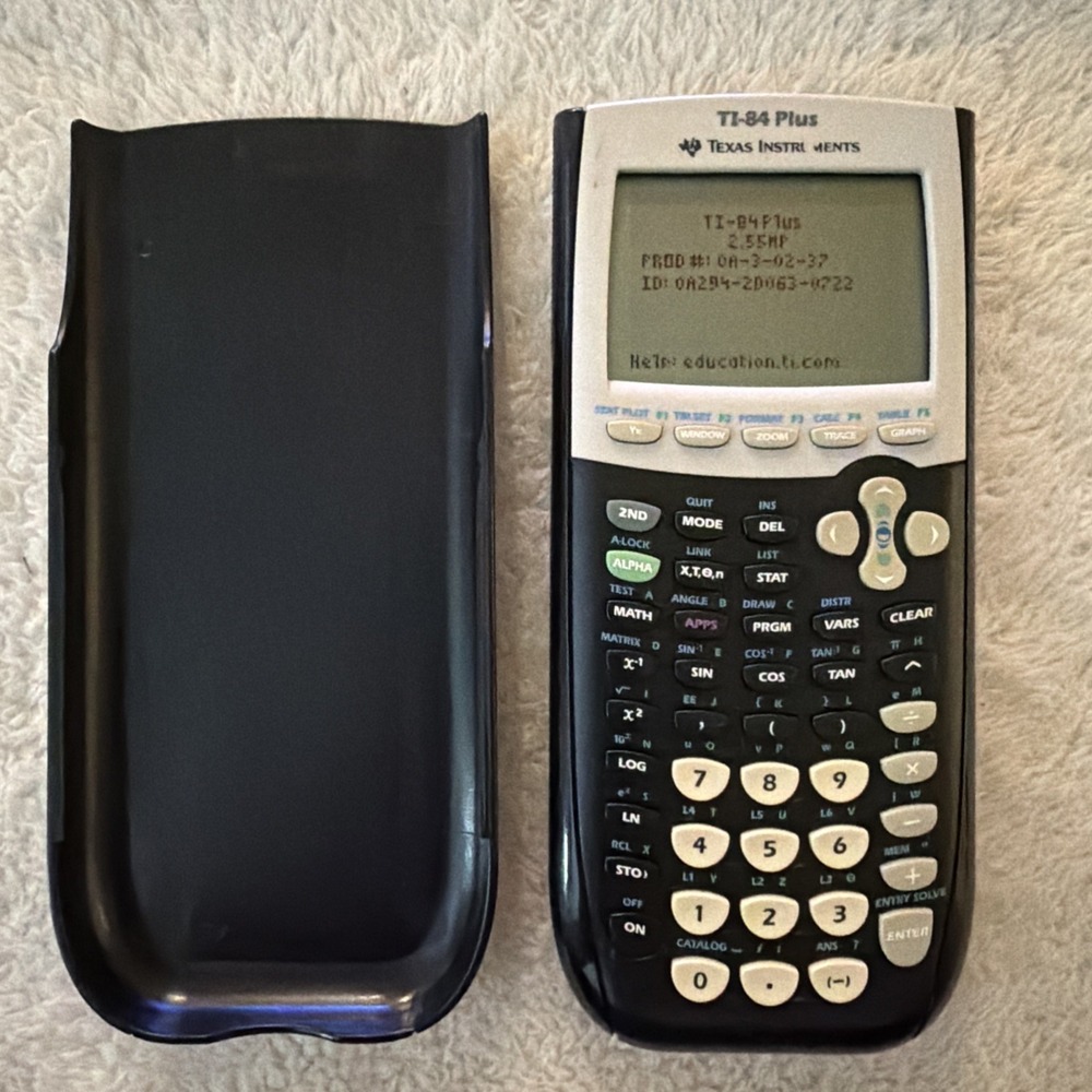 TI-84 Plus Graphing Calculator with Cover Tested Working PSAT SAT ACT NMSQT AP